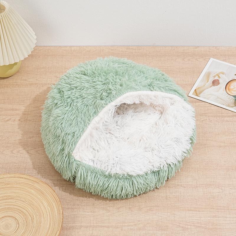 Winter Warm & Comfortable Semi-Enclosed Shell-Shaped Pet Bed - for Dogs & Cats Exclusive, Cozy Enclosed Winter Nest, Made of Soft PP/Sponge