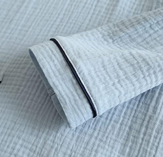 Yume Pajamas Double Gauze Pajamas for Roomwear for Long Marshmallow Sensitive Light Kids, Children, Cotton, Spring/Summer, Autumn/Winter, V-neck,