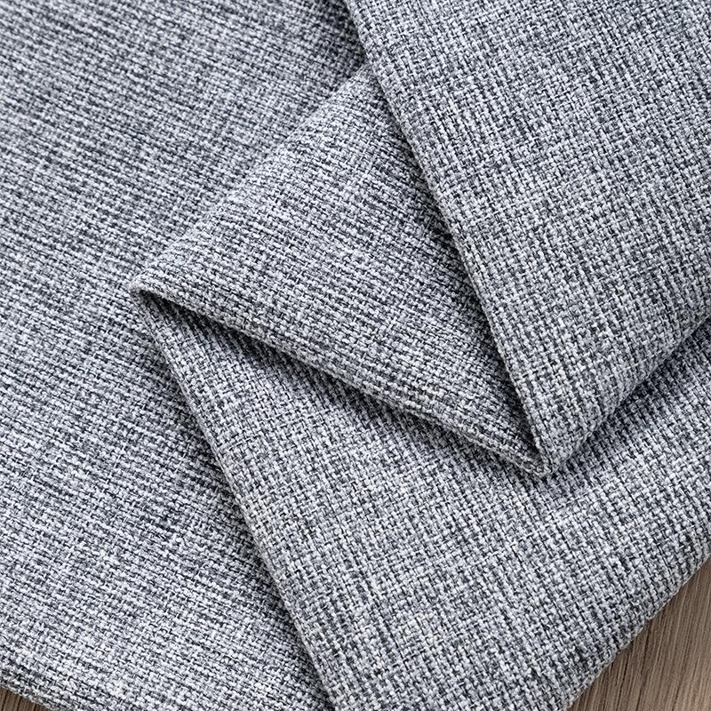 All-Polyester Solid Color Linen-Like Sofa Fabric with Soft Bag Process - Composite Flocking Fine Linen Canvas