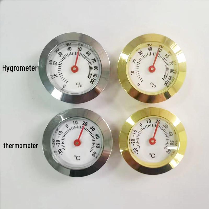 28mm Zinc Alloy Round Pointer Thermometer, Induction Type, Dual Fahrenheit & Celsius Gauge