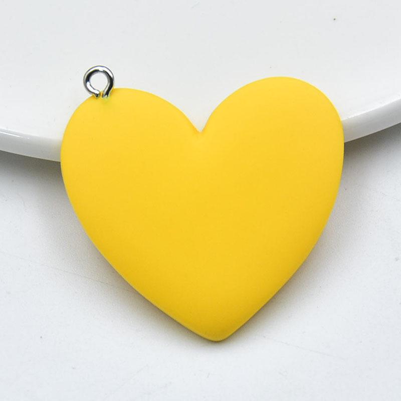 Large Peach Heart Resin Pendant Keychain - DIY Jewelry Accessory