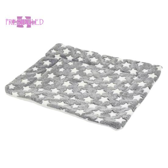 

Мягкий коврик для сна для кошек, двухсторонний, легко моющийся, с узорами в виде звезд, утолщенный коврик для кошек и маленьких собак S светло-серый