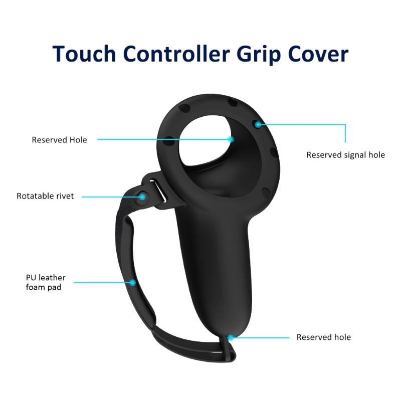 Silicone Grip Cover & Strap for Meta Quest 3 Protective Cover Touch Controllers VR Accessories