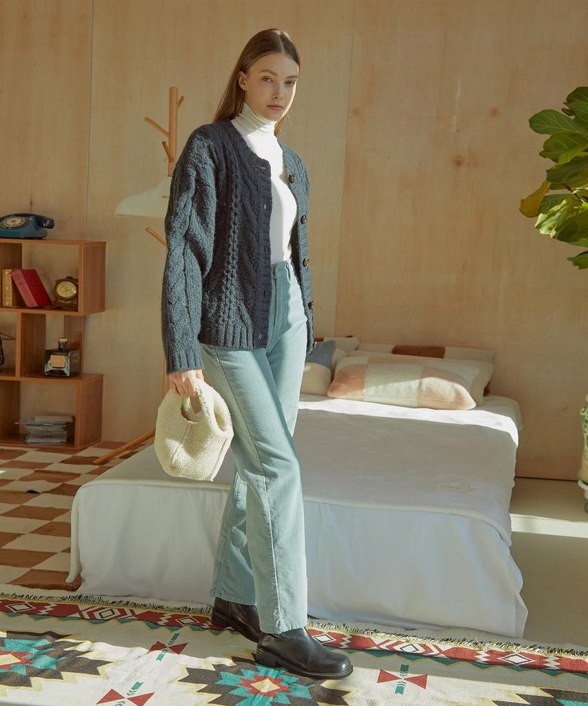 PINBLACK Pastel Corduroy Slim Bootcut Pants Light Blue
