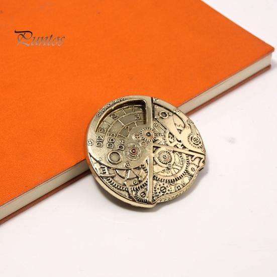 Rotary Number Gear Coin Dice Educational Dice Fidget Toy Portable Vintage Punk Alloy Dice Prop Adults Teens Kids Birthday Gift