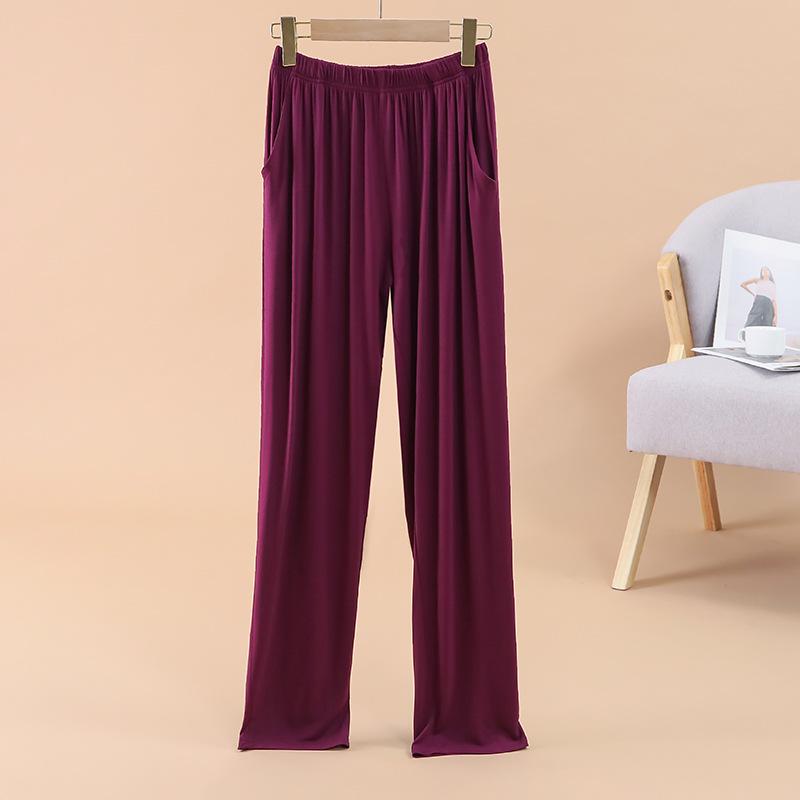 Damen Modal Locker Fallende Pyjamahose - Große Größe, Dünne Eisseide, Lässige Frühling/Sommer Hose