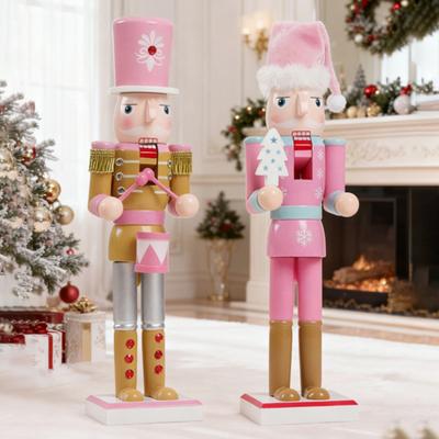 Adorno Cascanueces de Navidad Soldado de Madera Grande Figura Cascanueces para Árbol de Navidad Puerta Principal Decoración de Hotel