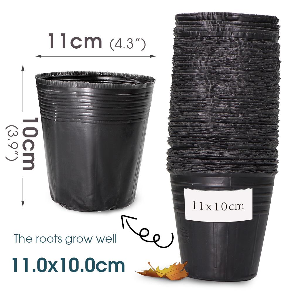 10-100PCS 21 Sizes of Seedling Grow Pots Plastic Nursery Plant Container Seed Starting Planter Bags for Garden Greenhouse Flower