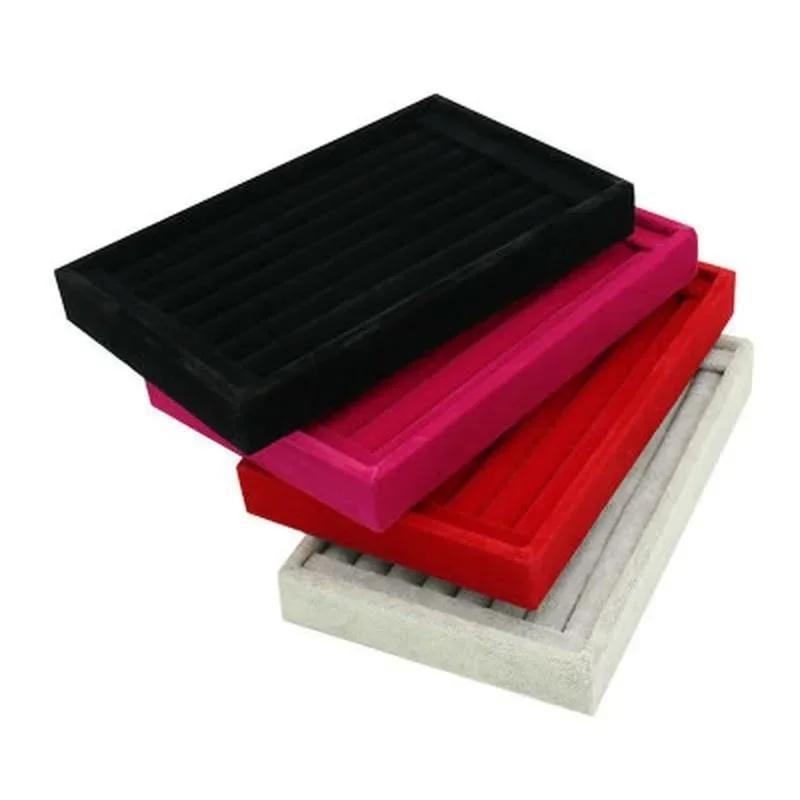 Vintage Velvet Texture Ring Plate Women's Jewelry Earring Display Rack Plate Home Jewelry Necklace Small Storage Box Wholesale