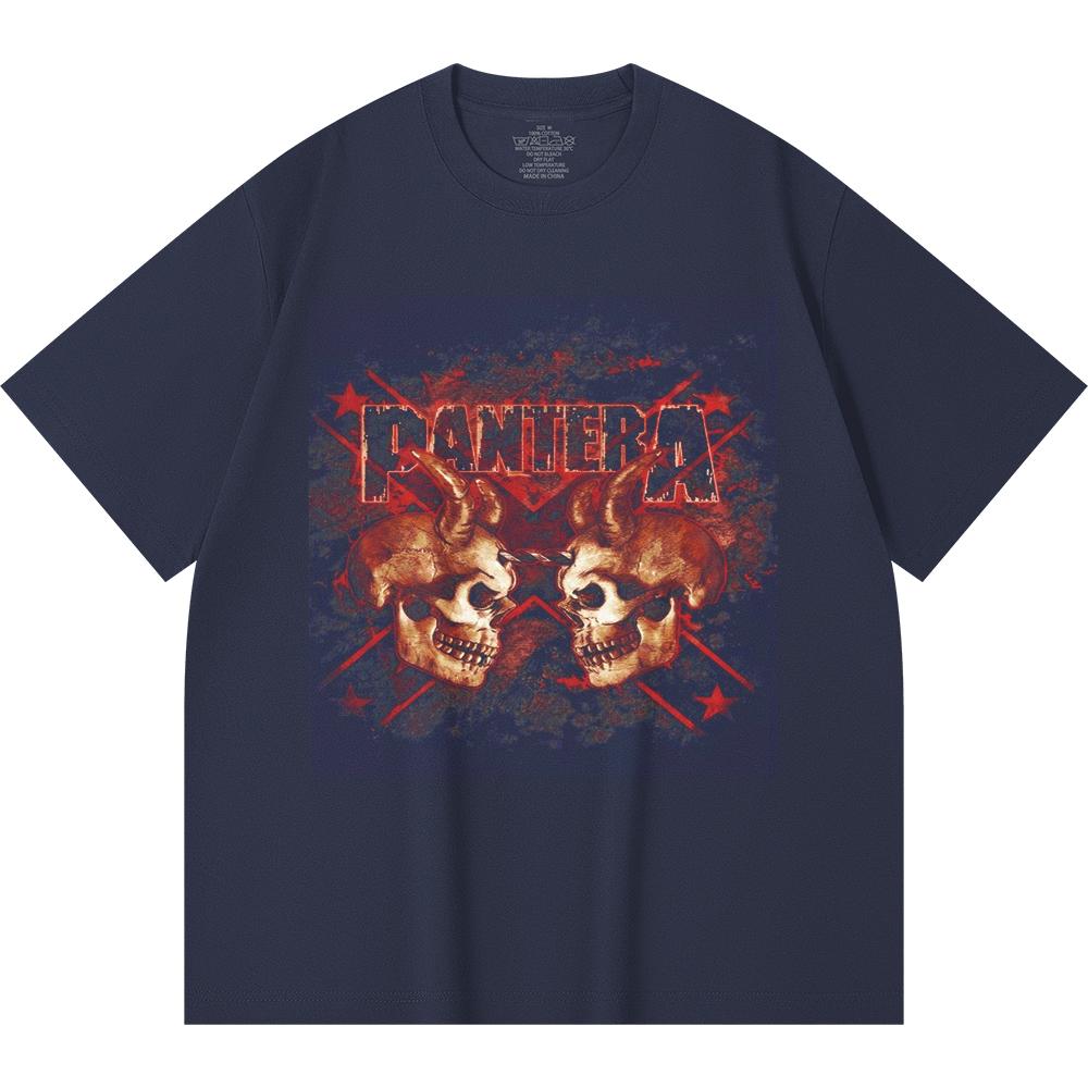 230 Gsm 100% Bomuld Heavy Metal T-shirt Rockband Populær Musik Print Unisex Tung Bomuld T-shirt