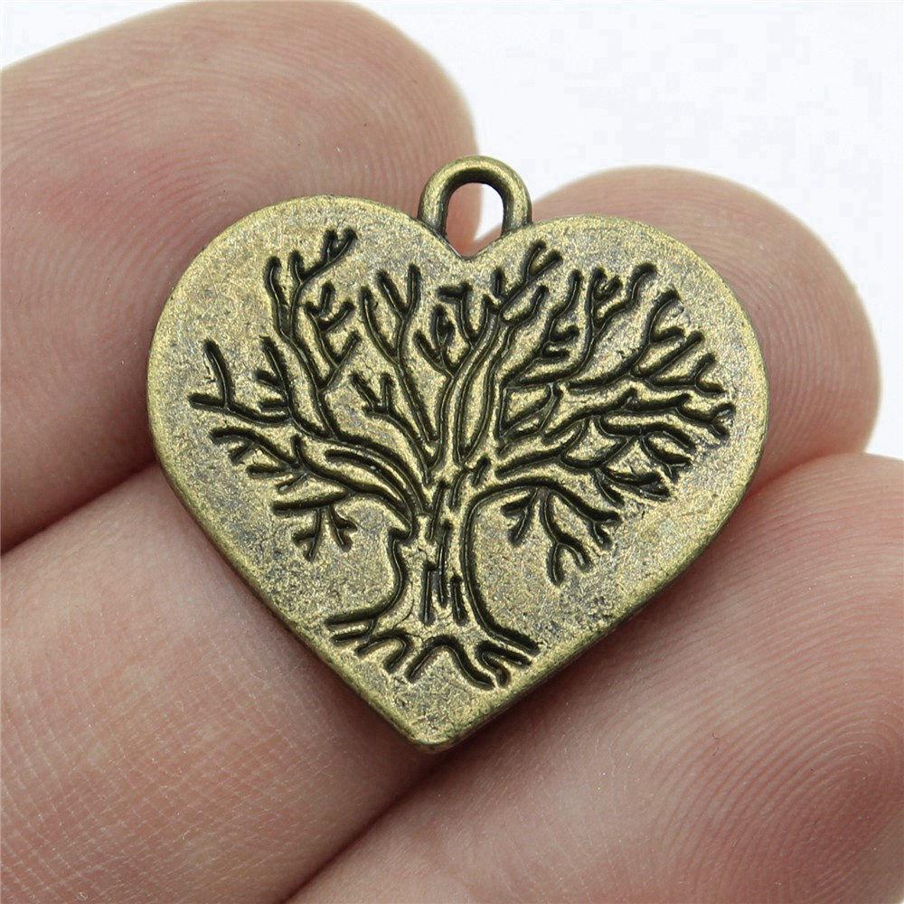 Charms Round Tree Of Life Pendants Vintage Jewelry Supplies QC109