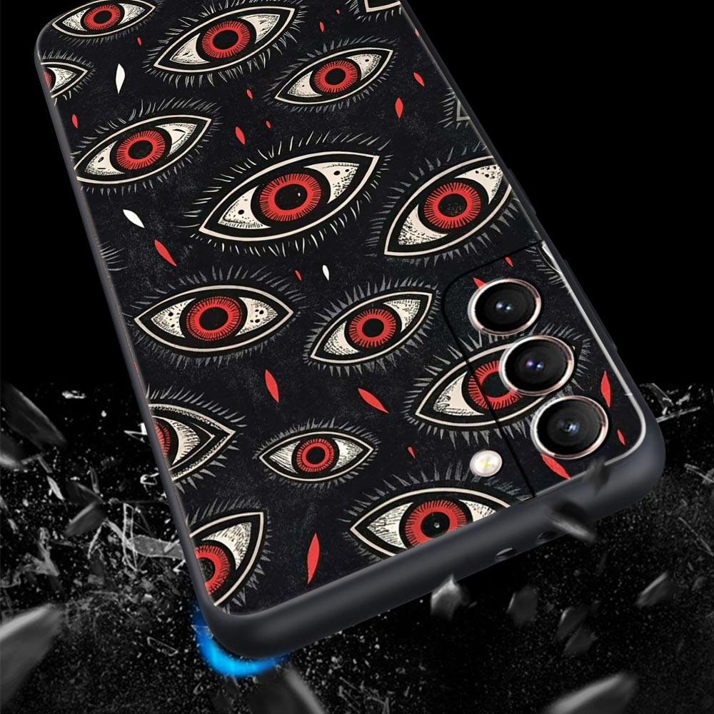 Spooky Scary Red Eye Phone Case Cover for Samsung Galaxy S26 S25 S24 S23 S22 S20 S21 FE Ultra S25 Edge Plus 5G Soft TPU Shell