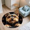 Black Yorkshire Terrier pattern round rug,Carpet Rug for Living Room Bedroom Sofa Playroom Decor,Non-slip Floor Mat,Holiday Gifts and Birthday Gifts