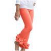 Leggings-Hosen für Mädchen, lässig, mit mehrlagigem Rüschensaum, elastische Passform, weicher Stoff, bequemes Design, geeignet für den täglichen Gebrauch und Aktivitäten