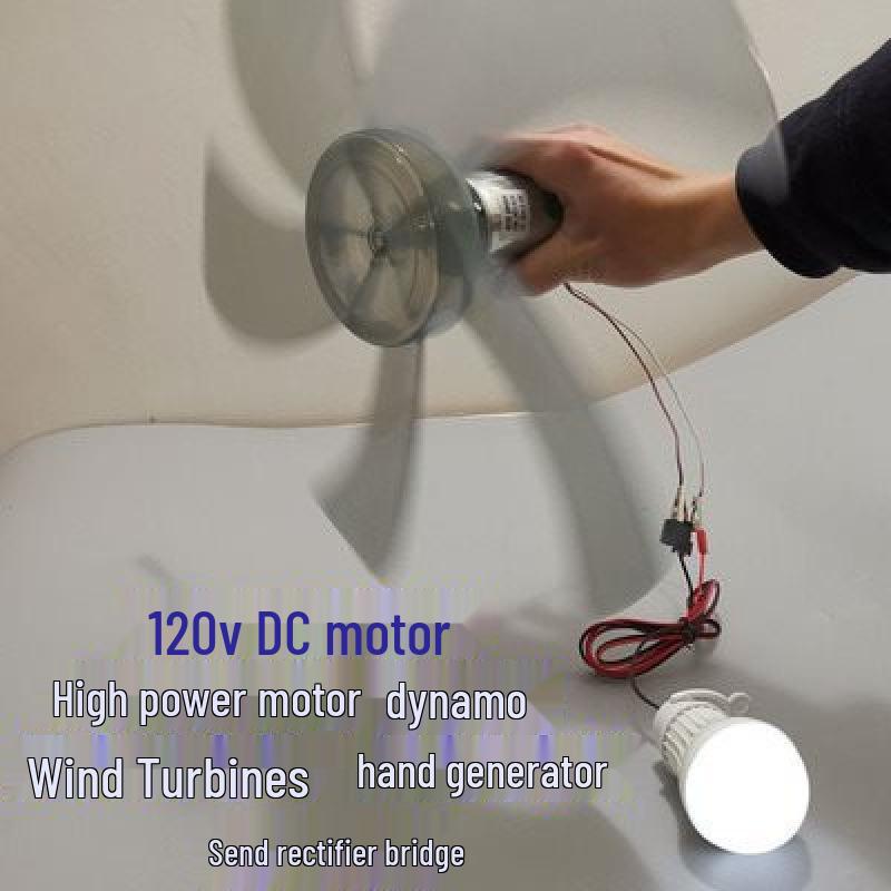 High-Power DC Motor Wind Turbine & Hand-Crank Generator