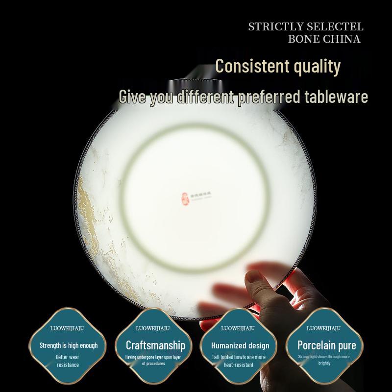 Luowei Jingdezhen 'Great Rivers and Mountains' Ceramic Tableware Set