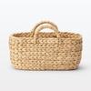 MUJI Oval Basket with Width 37 X Depth X Height Water 12057789 Handles, Small, 18.5 16cm, Hyacinth,