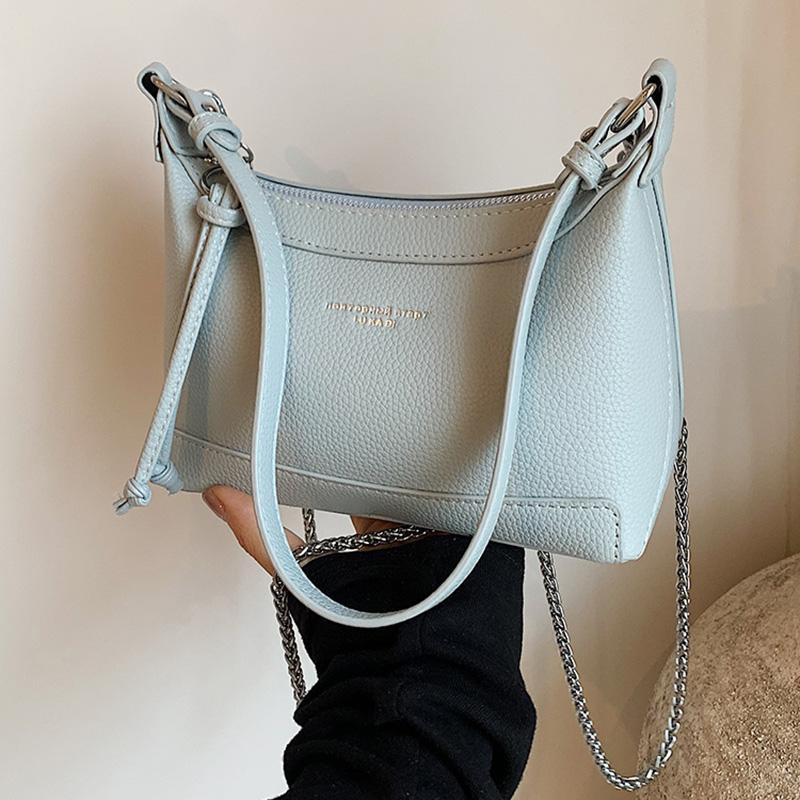 Texture Red Shoulder Bags For Women  New Trendy Versatile Crossbody Bag Autumn PU Leather Letter Casual Female Purses