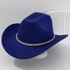 New light luxury top hat British cowboy hat Rhinestone gemstone accessories hat strap hat Panama hat