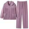 Island Fleece Pajamas Women Autumn And Winter Thin Fleece Coral Fleece Middle-Aged Mother Loungewear Spring And Autumn Large Size Warm Suit