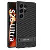 Custodia per Telefono con Supporto Invisibile Elettroplaccato per Samsung Galaxy S26 S25 S24 Ultra Copertura Protettiva Anti Caduta in Pelle Opaca