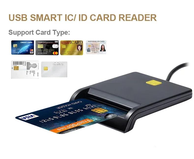 USB Smart Card Reader For Bank Card IC/ID EMV Read-write Device High Quality for Windows 7 8 10 Linux OS USB-CCID ISO 7816 New