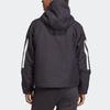Adidas Logo Letter Print Warm Outdoor Sports Casual Hooded Cotton Jacket Women Jacket Black DZ1518