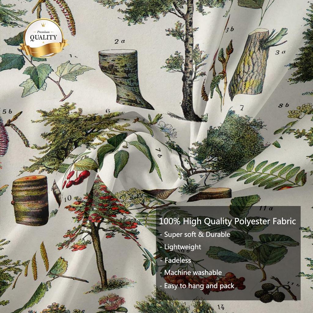 Vintage Lebensbaum Wandteppich Pflanzen Blätter und Blumen Wandteppich Hängend Vertikal Natur Identifikation Referenz Wandteppiche