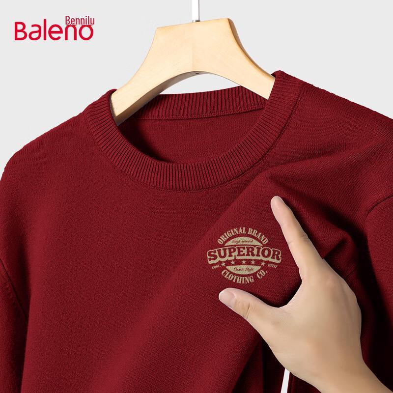 Baleno Men's Retro Graphic Knit Crew Neck Sweater