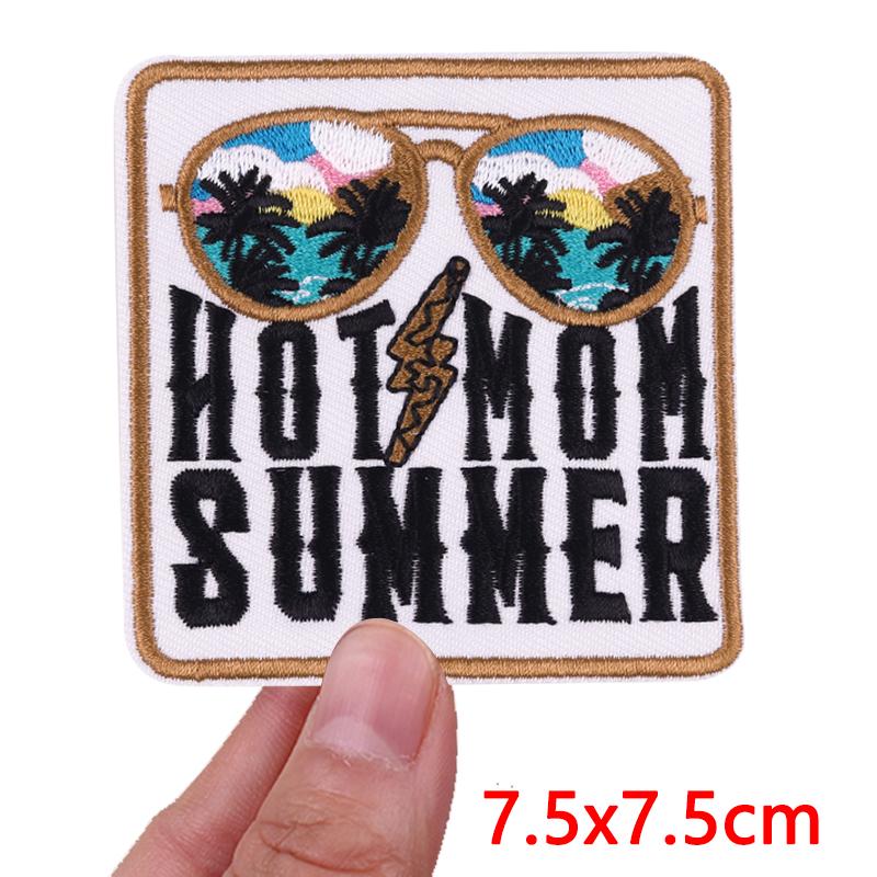 HOT MAM SUMMER Patch Outdoor Scenery Embroidered Patches For Clothes Iron On Patches For Clothing Backpack Embroidery Badges DIY