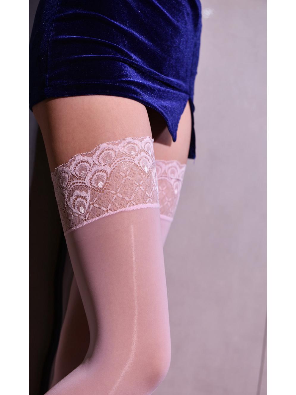 

Женские 8D блестящие силиконовые чулки до бедра с кружевом Oil Glossy Thigh High