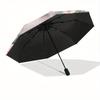 1pc Bunny Floral Automatic Folding Umbrella, 8-Rib Sturdy Canopy, Portable Travel Umbrella for Outdoor Use