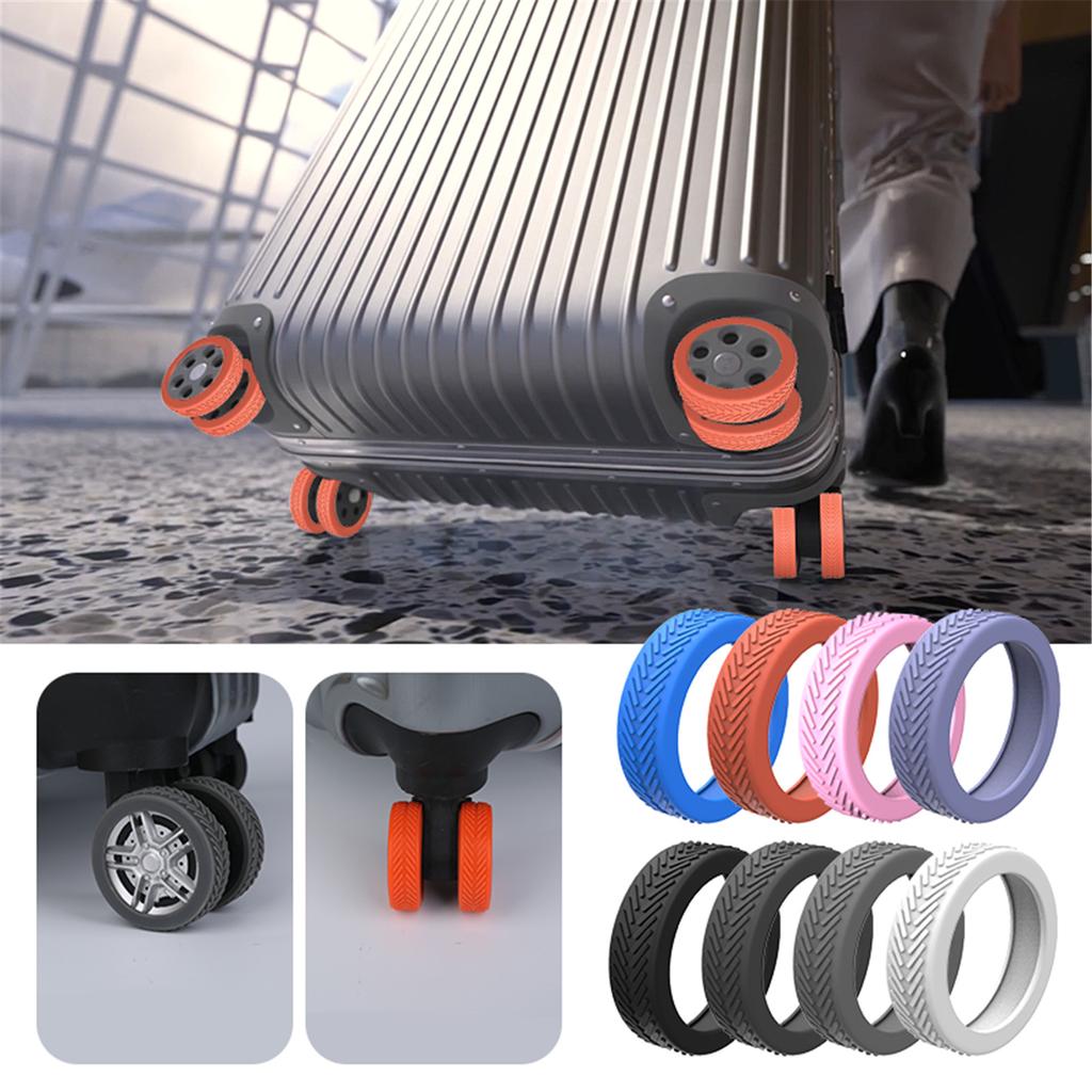 4 Stück Silikon-Schutzhülle für Gepäckrolle Reisegepäck Spinner-Radabdeckung Geräuschreduzierung Koffer-Radabdeckung