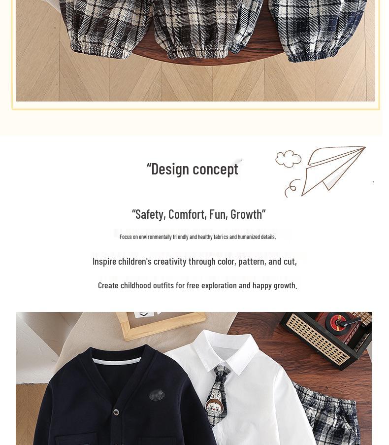 2025 Autumn/Winter Kids' Three-Piece Back-to-School Cardigan Set