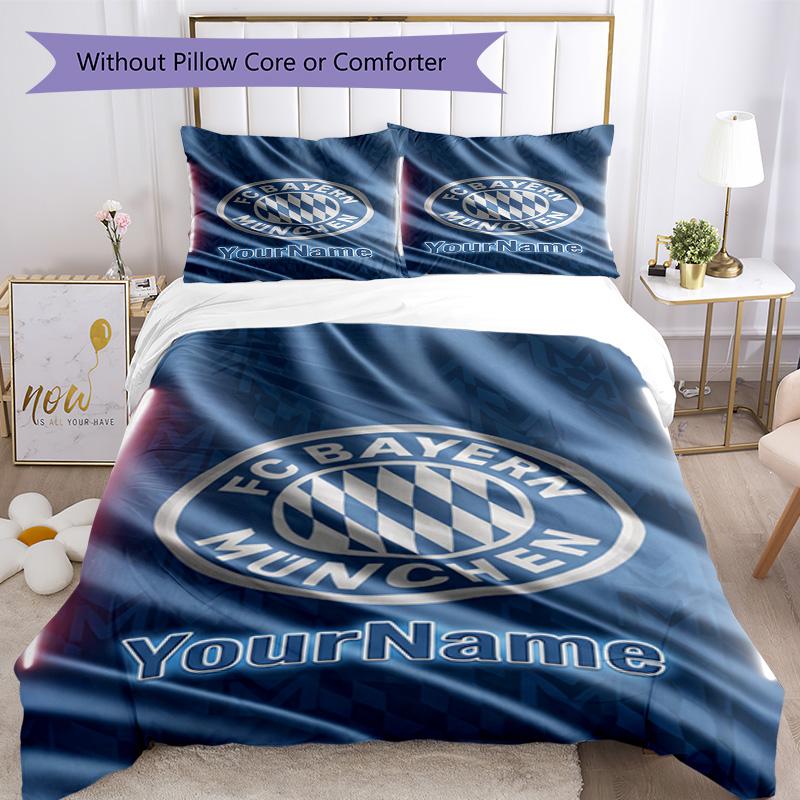 Bayern Monaco Personalizza il tuo nome Set Biancheria da Letto Copripiumino Traspirante con Federe Decorazione per la Casa Regalo di Compleanno