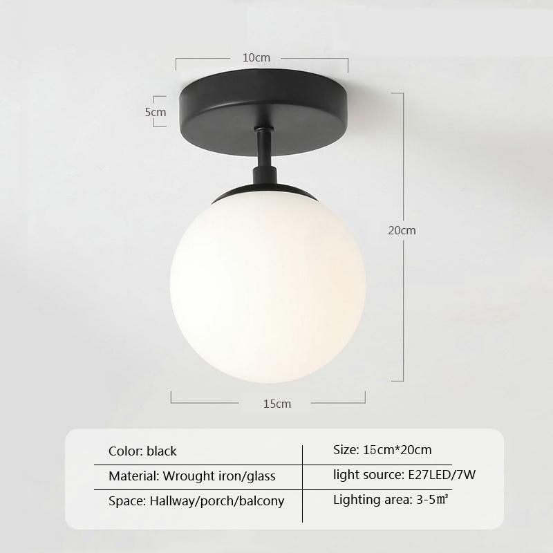 

Скандинавский стеклянный потолочный светильник, светодиодные минималистские круглые стеклянные лампы для коридора, гостиной, прихожей, прохода, лестницы, декоративные светильники No blub