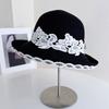 Natural Treasure Grass Hat Women's New 2026 Lace Flower French Elegant Woven Straw Holiday Beach Gift Hat
