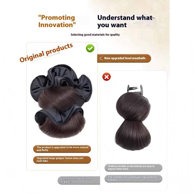 Low Bun Wig Hair Clip-In Messy Bun Hairpiece Straight Hair Extension For Effortless Updo Synthetic Claw Messy Hair Bun For Women