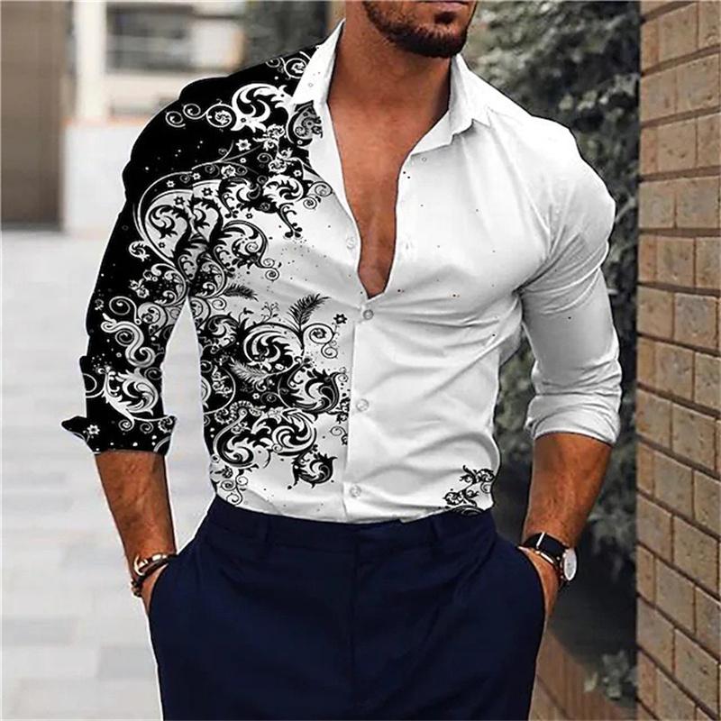 Camicia Rosa alla Moda da Uomo Festa Festa Moda Uomo Manica Lunga Bottoni Collo a Punta Vestibilità Slim Elegante Camicia da Uomo