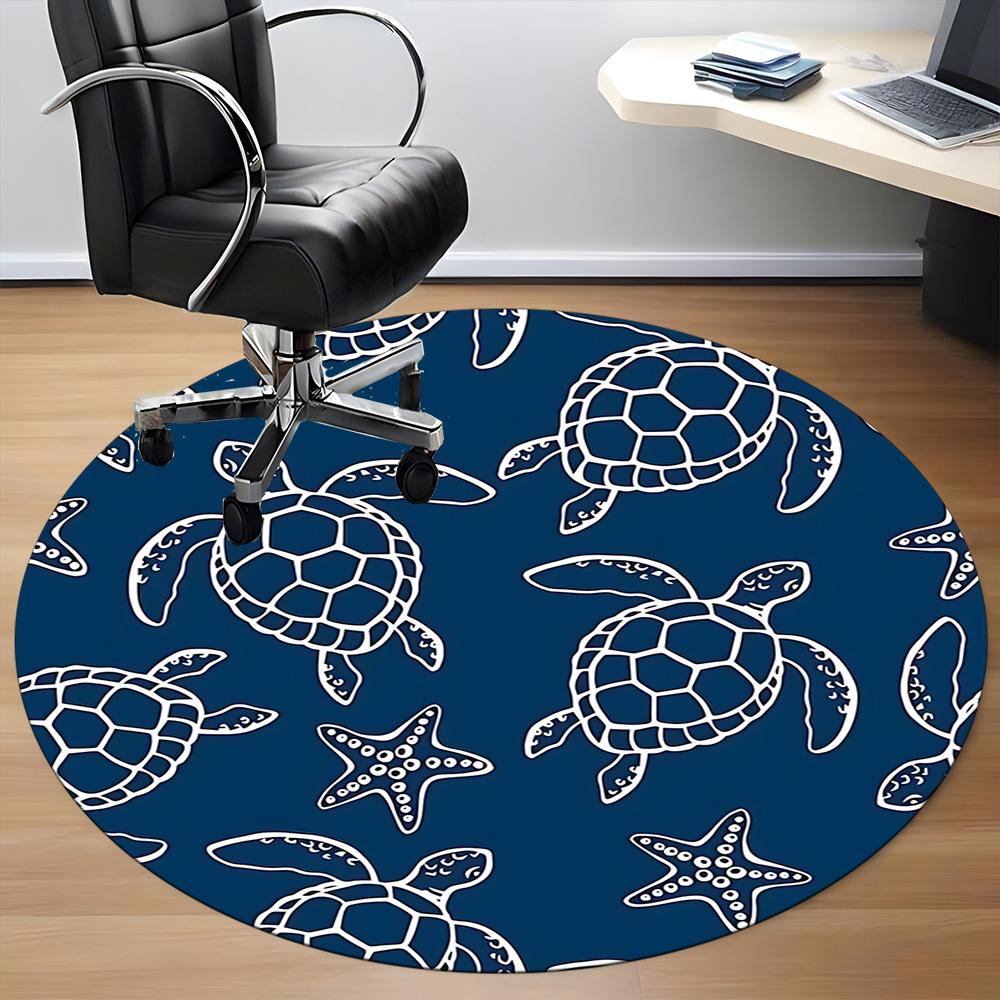 1PC Turtle, Starfish Chair Carpet for Office, Indoor Non-Slip Washable Carpet, Soft Comfortable Mat For Office Room Yy250930133