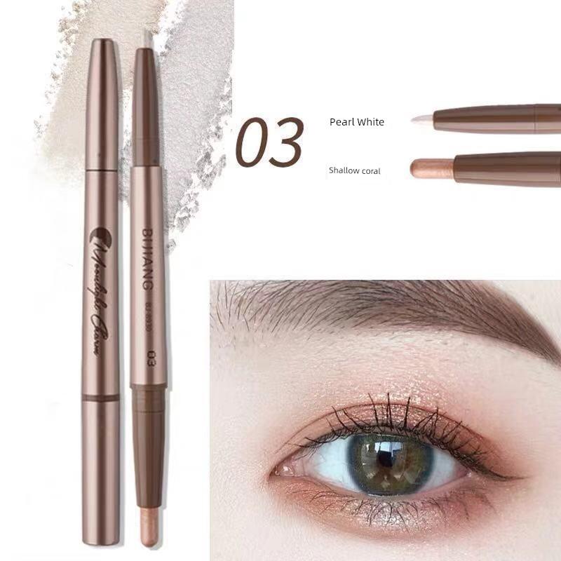 South Korea Counter 4D Eye Shadow Pen Female Dual Head Dual-Use Waterproof and Durable Champagne Highlight Highlight Outline Concealer Pen