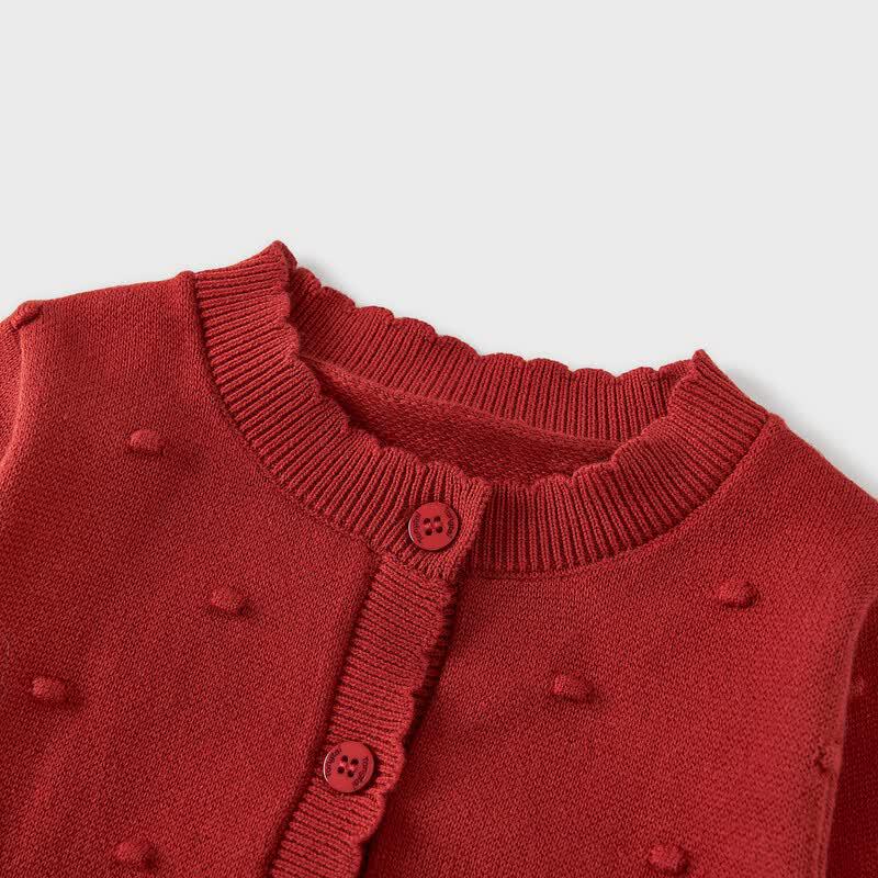 Tongtai Baby Girl Pure Cotton Knit Cardigan