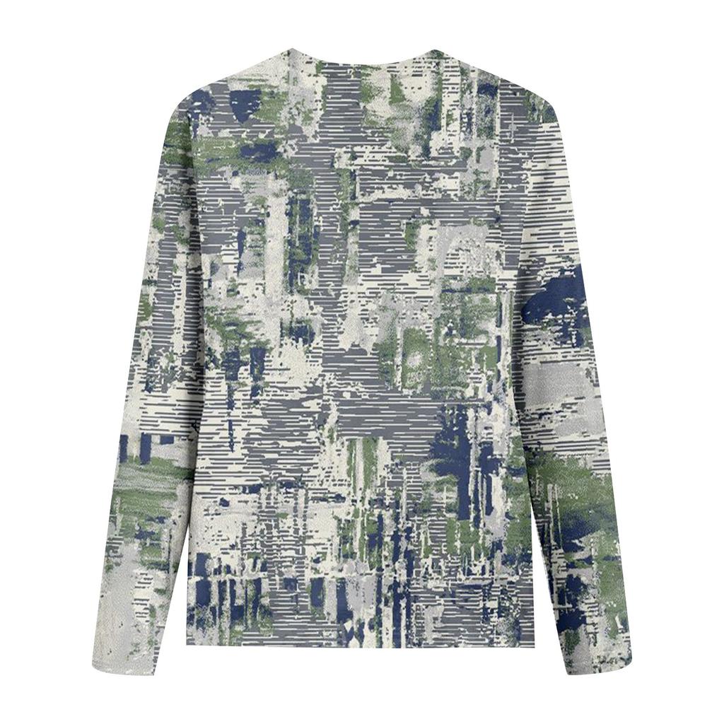 Modisches, lässiges Langarm-Oberteil mit Vintage-Ausschnitt für Damen