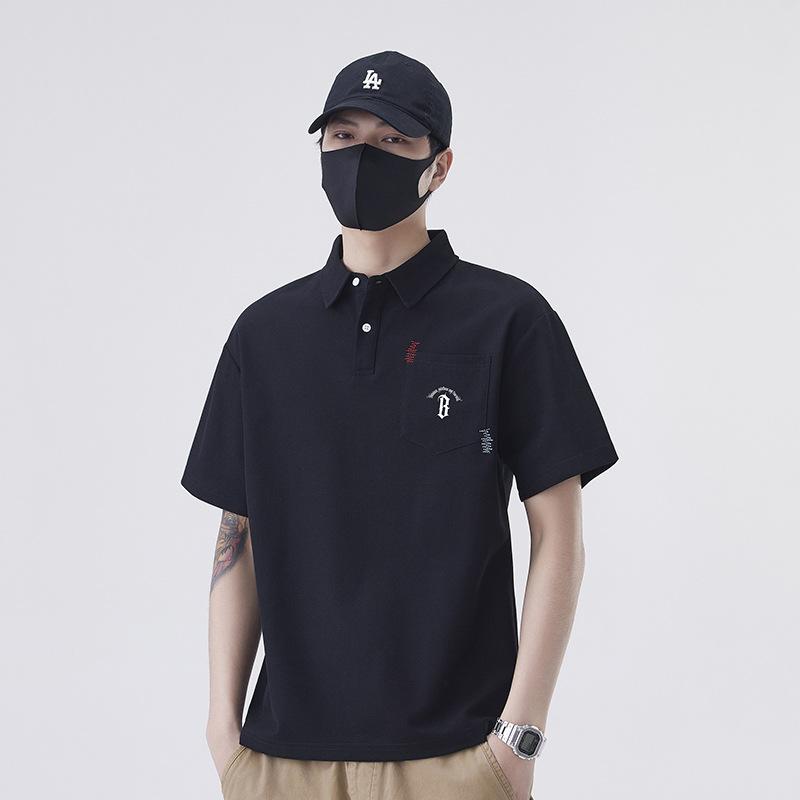 

New Summer T-shirt Loose Trendy Lapel Short-sleeved POLO Shirt T-shirt 3XL