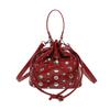 Bucket Design PU Leather Crossbody Bag  Punk Style Rivet Shoulder Purses and Handbags Motorcycle Bolsas Feminina Clutch Bag