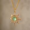 Gothic Sun Necklace for Women - Gold & Light Green Cool Tone Pendant Necklace - European Accessories