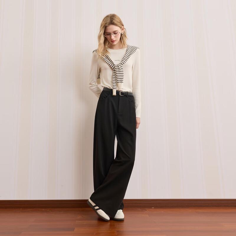 Women's High-Waist Loose Curved Leg Trousers