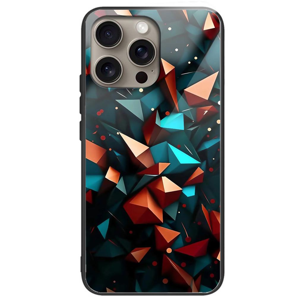 For iPhone 16 Pro Max Case Tempered Glass TPU Drop-Proof Phone Cover Pattern Printing