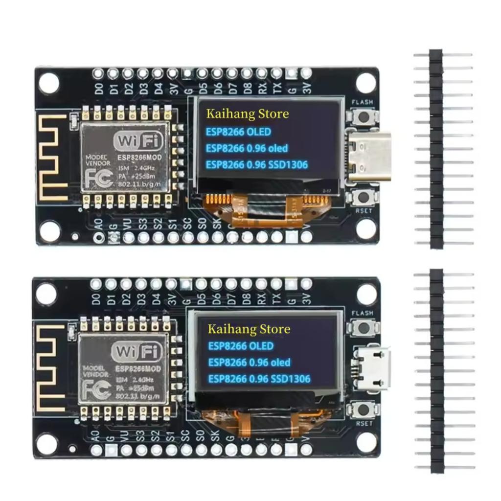 NodeMCU ESP8266 Development Board With 0.96 Inch OLED Display CH340G ESP-12F WiFi Module TYPE-C USB For Arduino/Micropython