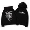 Unisex European American High Street Spider Cross Hoodie, Autumn Winter Warm Fleece Soft Versatile Casual Daily Sweatshirt